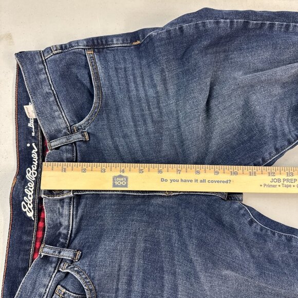 Eddie Bauer Women's Flannel Lined Boyfriend Fit Jeans Size 6 Medium Blue - Picture 14 of 15